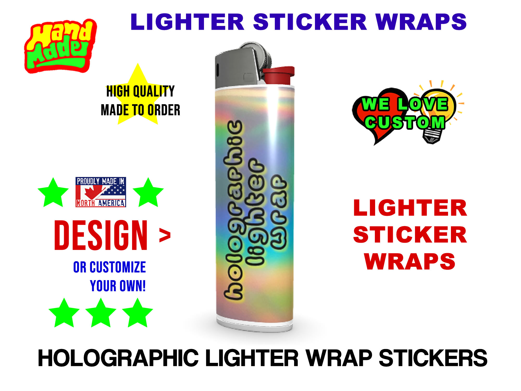 Custom Holographic Lighter Wraps