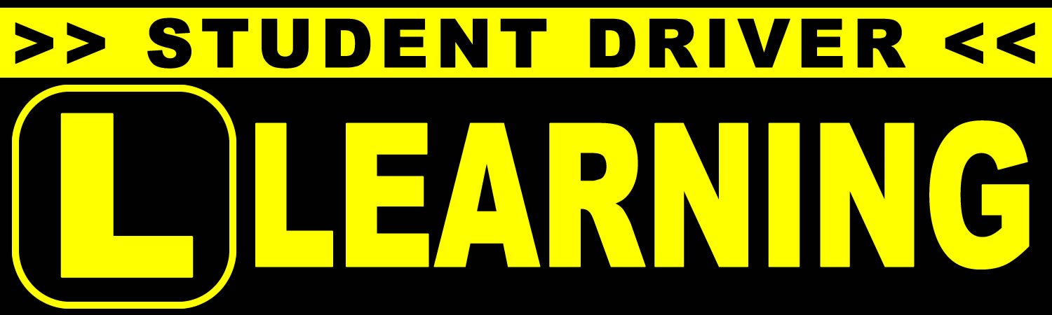 Student Driver Learning Vinyl Sticker, Window Cling or Magnet in UV Laminate Coating