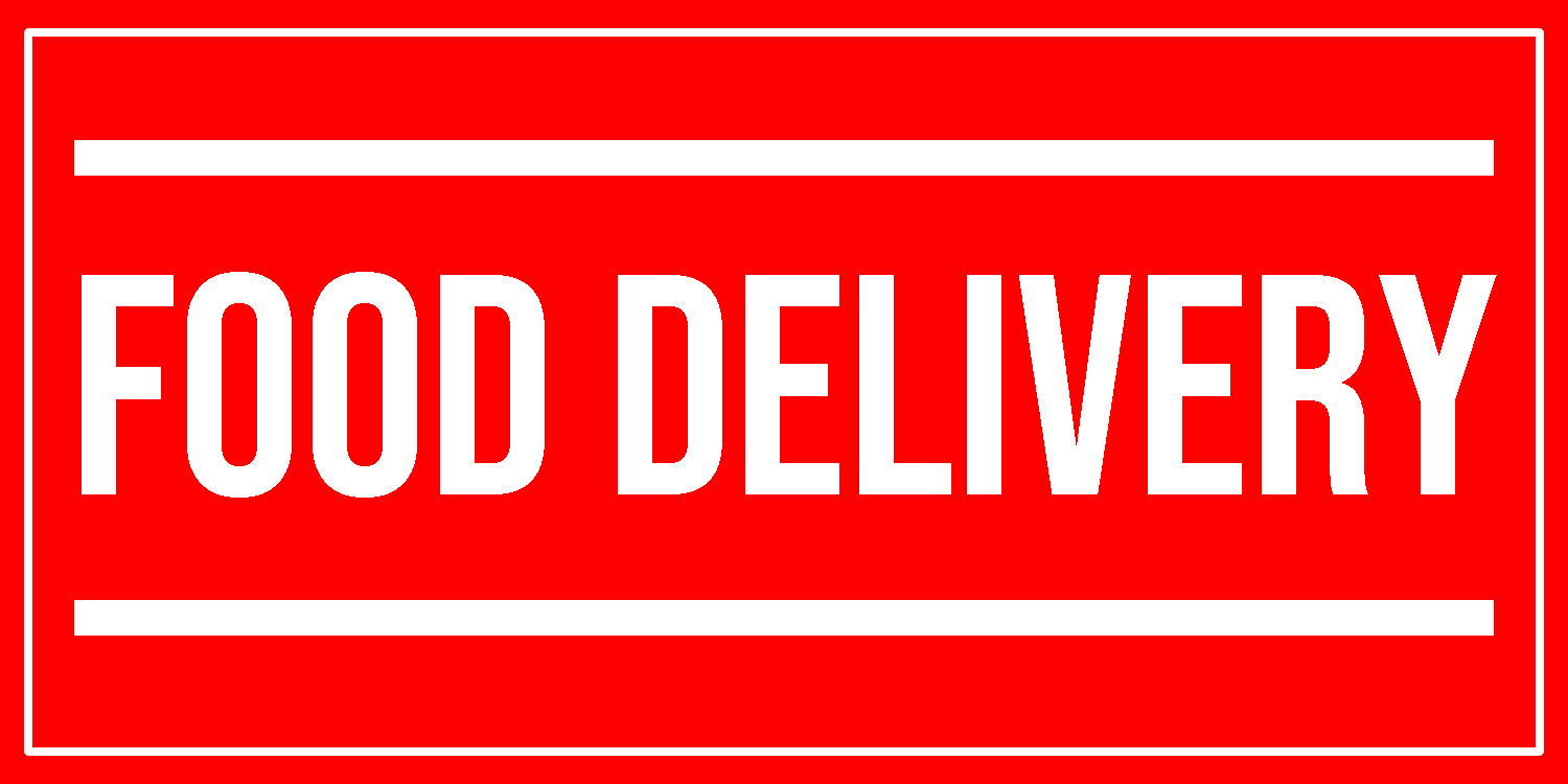 Food Delivery Vinyl Sticker, Window Cling or Magnet in UV Laminate Coating