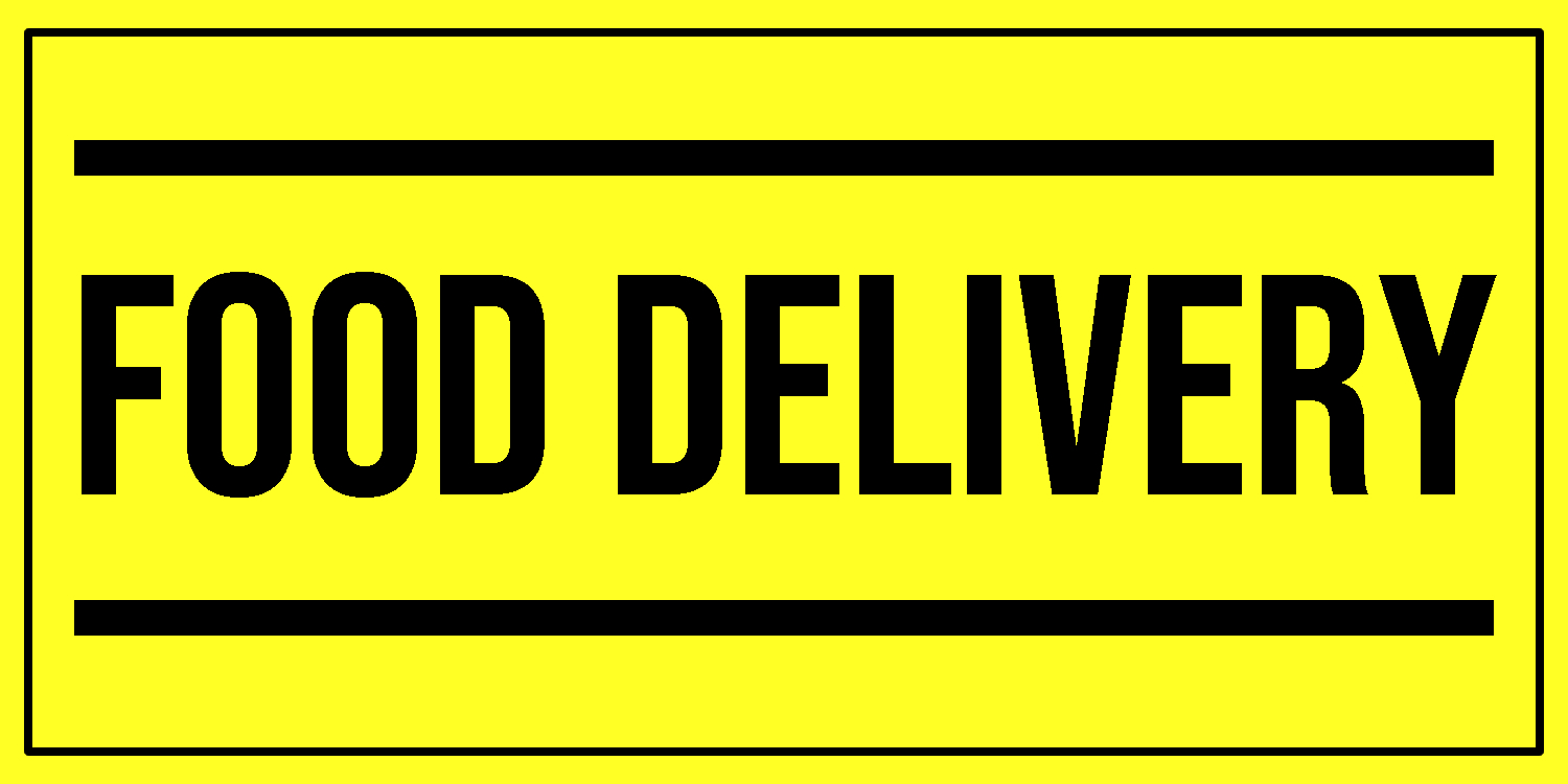 Food Delivery Vinyl Sticker, Window Cling or Magnet in UV Laminate Coating