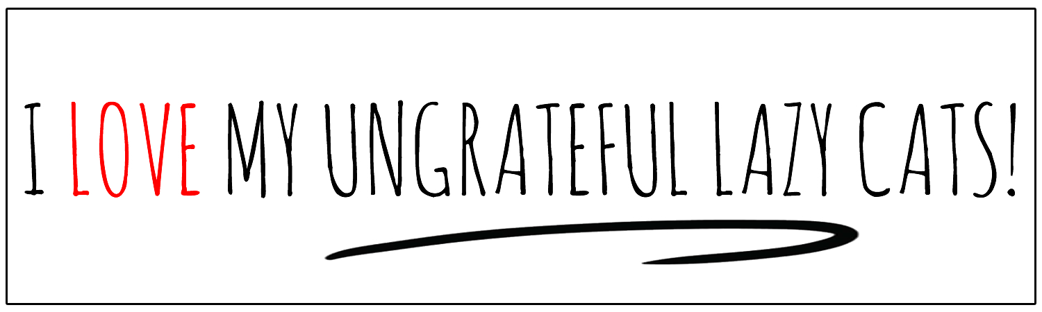 I Love My Ungrateful Lazy Cats Vinyl Sticker, Window Cling or Magnet in UV Laminate Coating