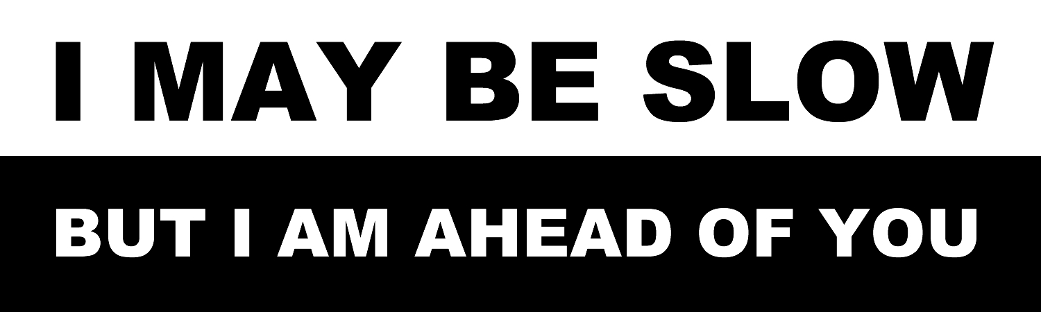 I May Be Slow But I Am Ahead Of You Vinyl Sticker, Window Cling or Magnet in UV Laminate Coating