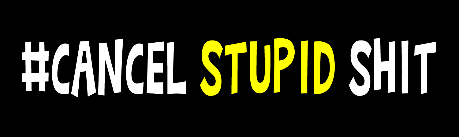 Cancel Stupid Shit Vinyl Bumper Sticker, Window Cling or Bumper Sticker Magnet in UV Laminate Coating