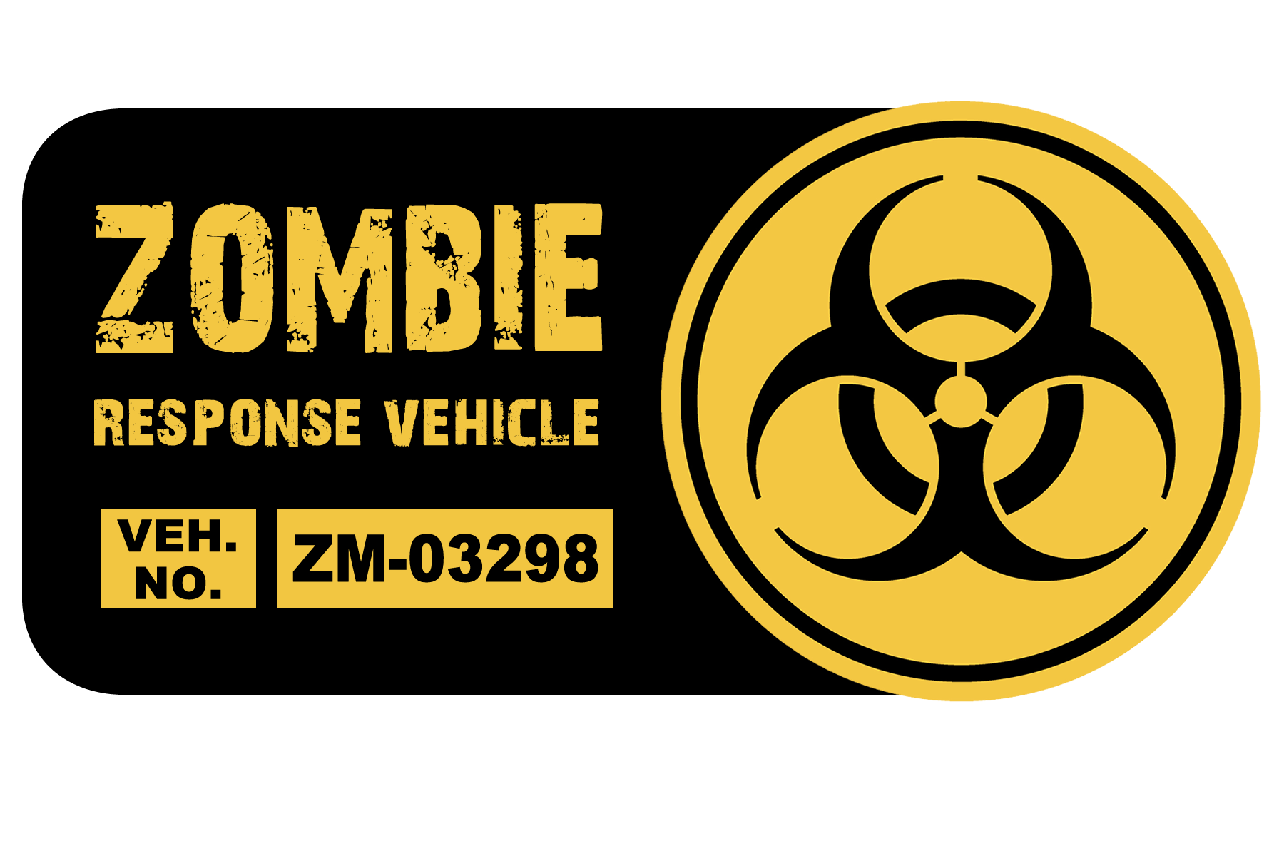 Zombie Response Vehicle Vinyl Bumper Sticker, Window Cling or Bumper Sticker Magnet in UV Laminate Coating
