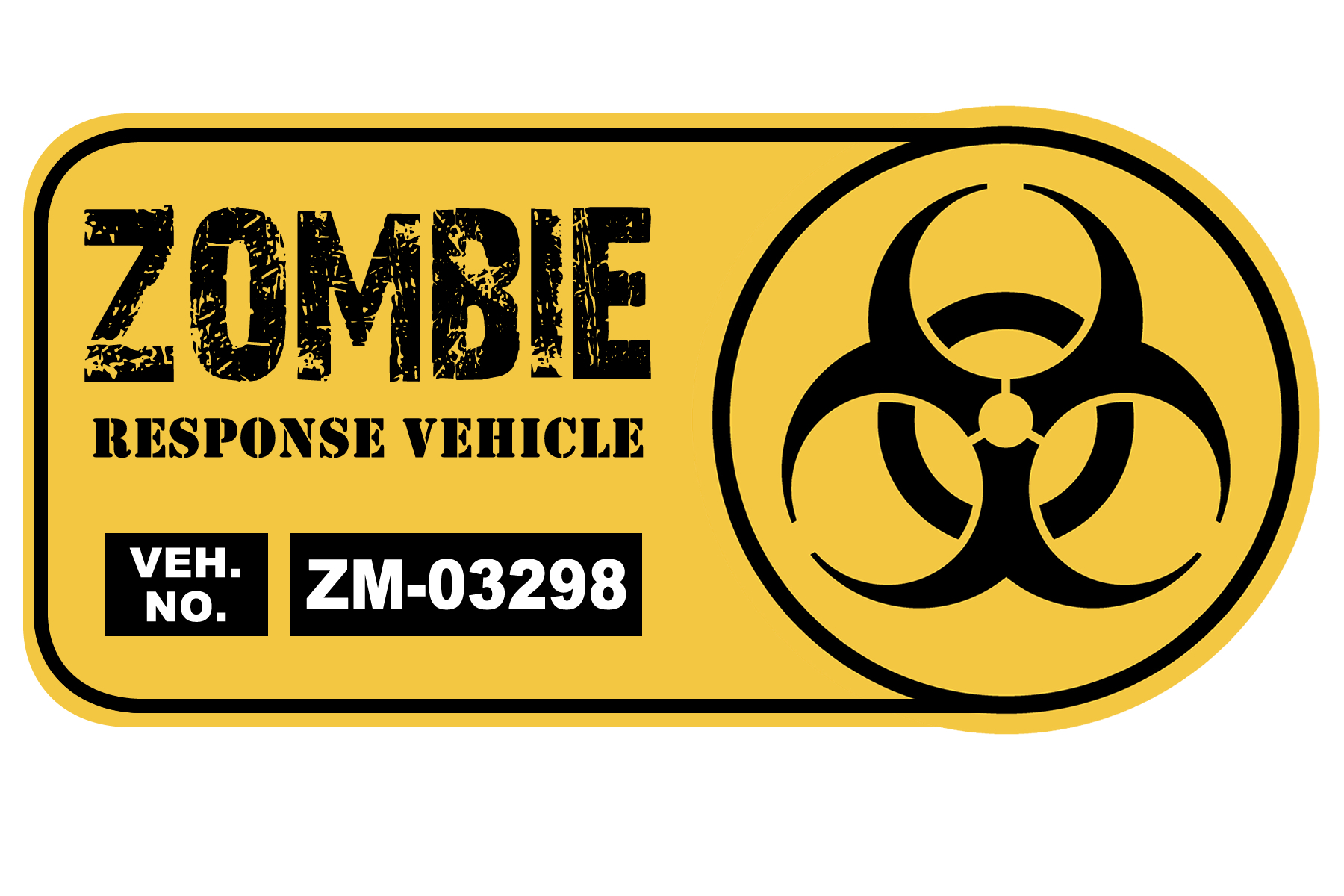 Zombie Response Vehicle Vinyl Bumper Sticker, Window Cling or Bumper Sticker Magnet in UV Laminate Coating