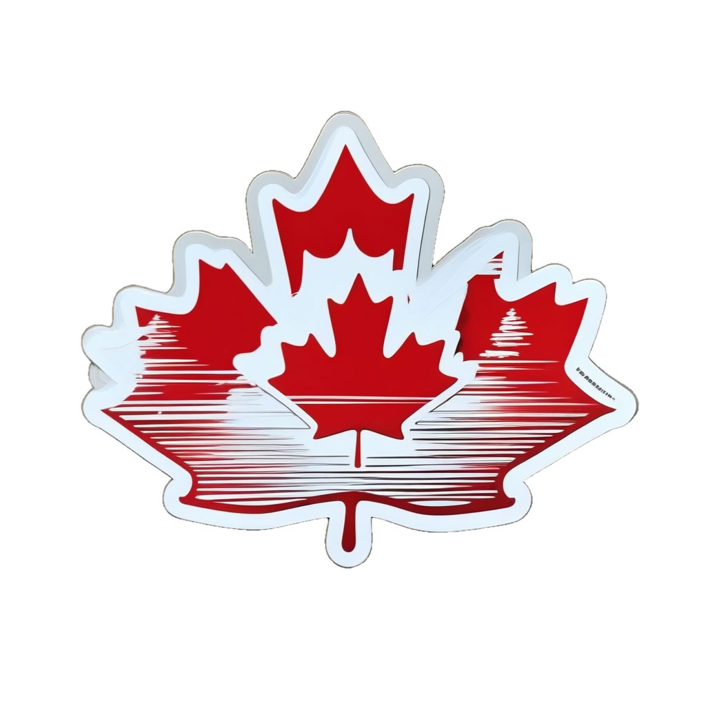 Canada Flag Vinyl Bumper Sticker  Window Cling or Bumper Sticker Magnet in UV Laminate Coating