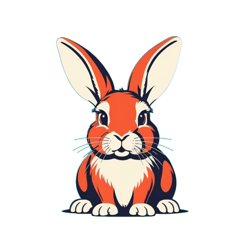 Rabbit Vinyl Bumper Sticker  Window Cling or Bumper Sticker Magnet in UV Laminate Coating