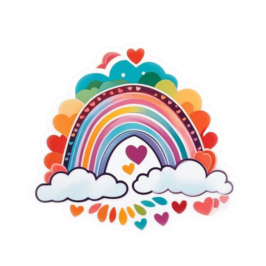 Boho Rainbow Vinyl Bumper Sticker  Window Cling or Bumper Sticker Magnet in UV Laminate Coating