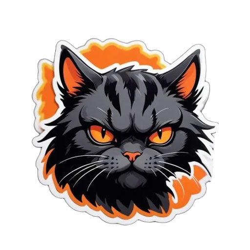 Angry Cat Sticker Magnet