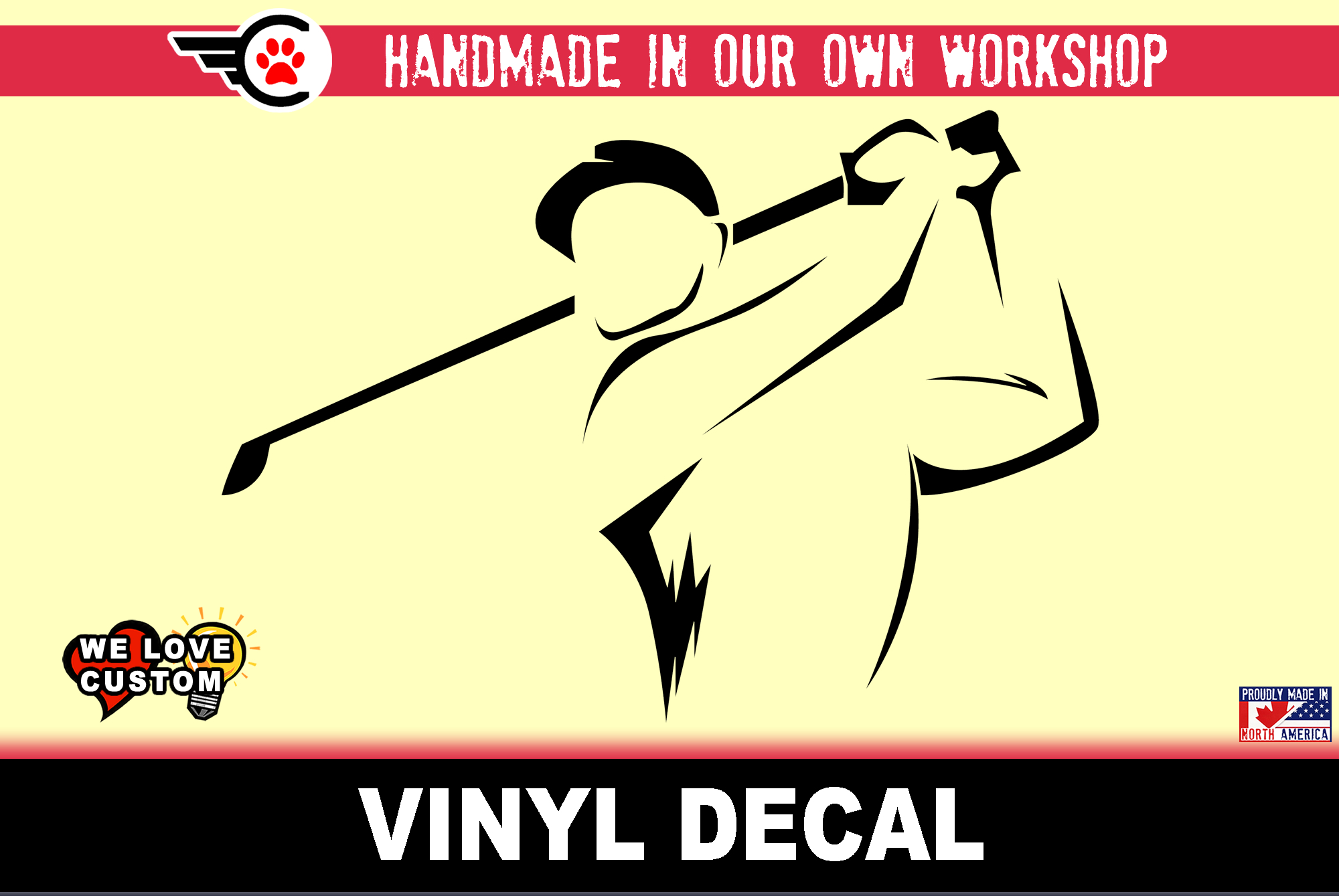 Golfing Vinyl Decal In Various Colors  Chrome Colors and Various Sizes