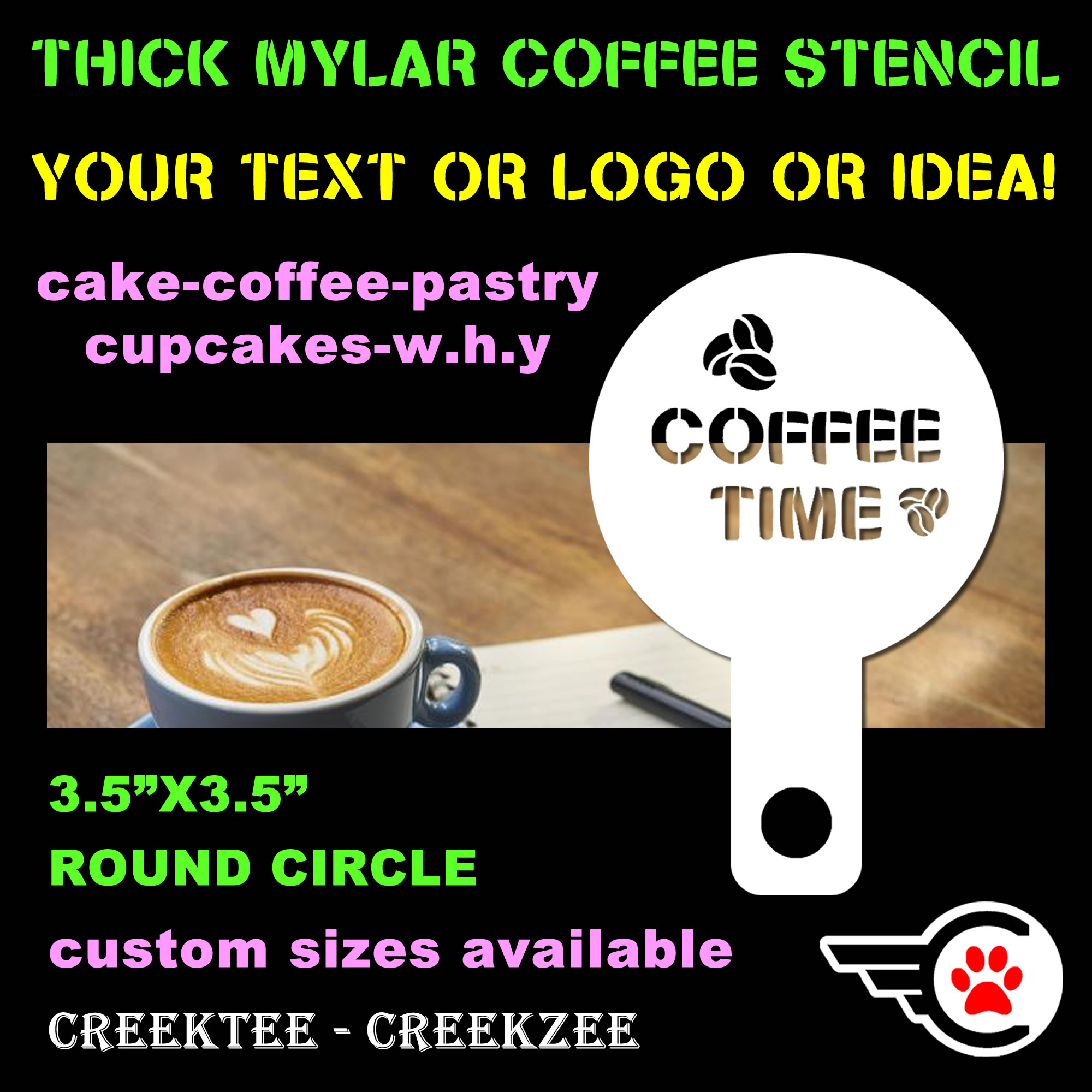Mylar Coffee Stencil 