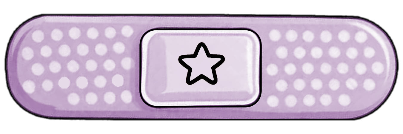 Purple Bandaid Die Cut Vinyl Sticker  Window Cling or Magnet with Laminate Coating in Various Sizes