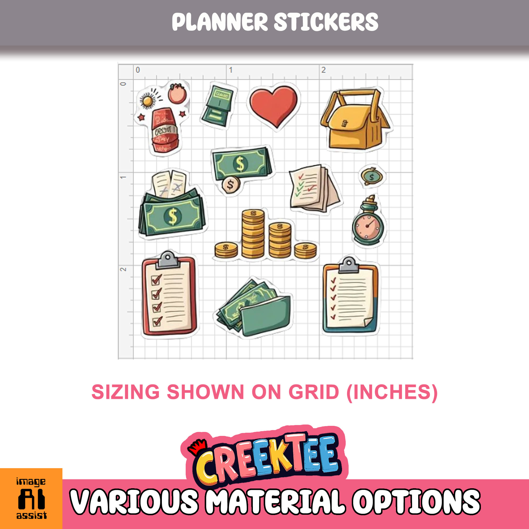 Planner Stickers Die Cut Vinyl Sticker  Window Cling or Magnet with Laminate Coating in Various Sizes