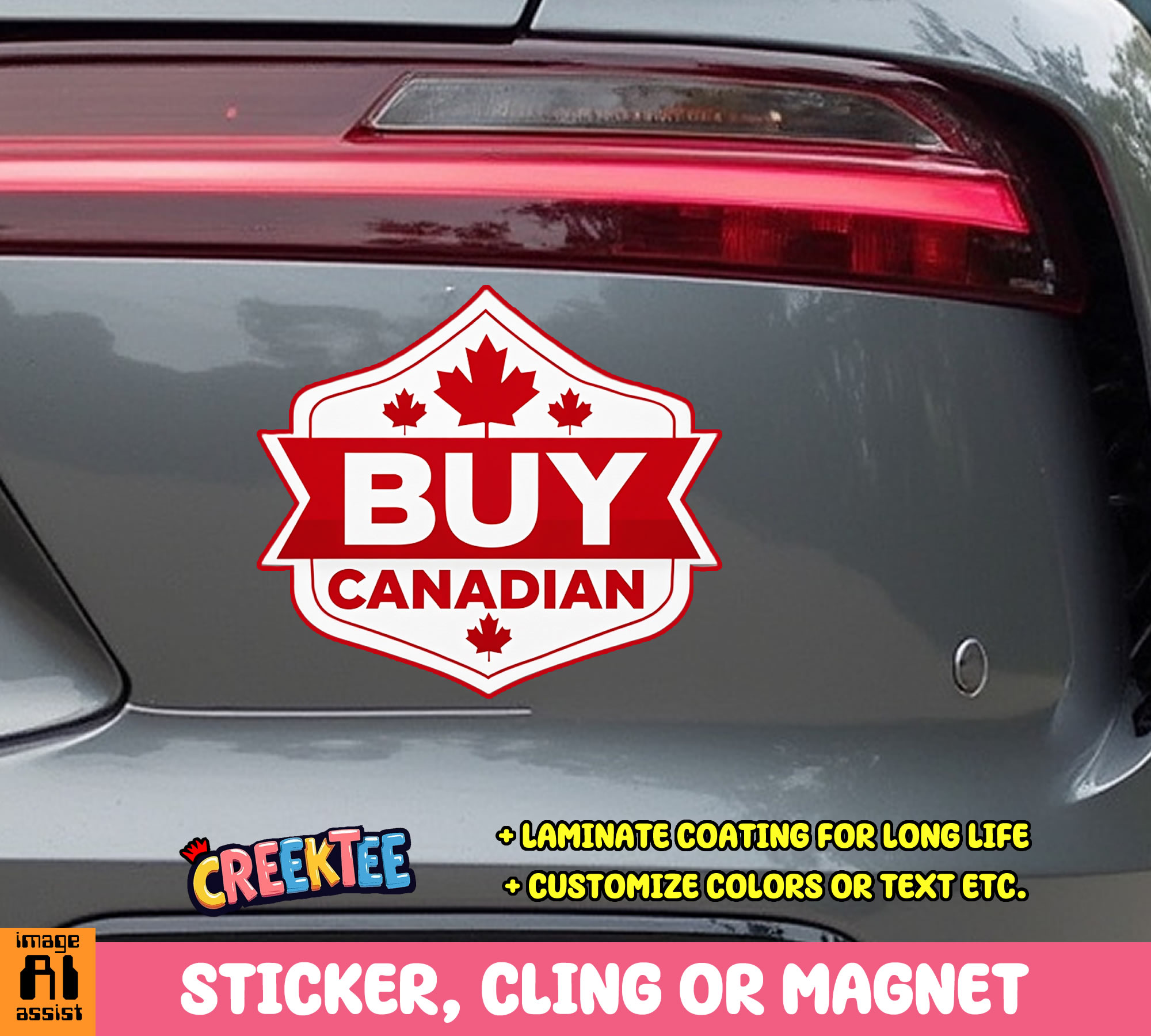 Buy Canadian Die Cut Vinyl Sticker  Window Cling or Magnet with Laminate Coating in Various Sizes
