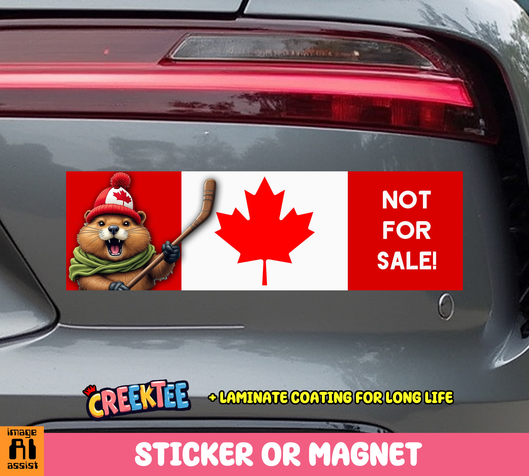 Canada is Not for Sale Vinyl Bumper Sticker  Window Cling or Bumper Sticker Magnet in UV Laminate Coating