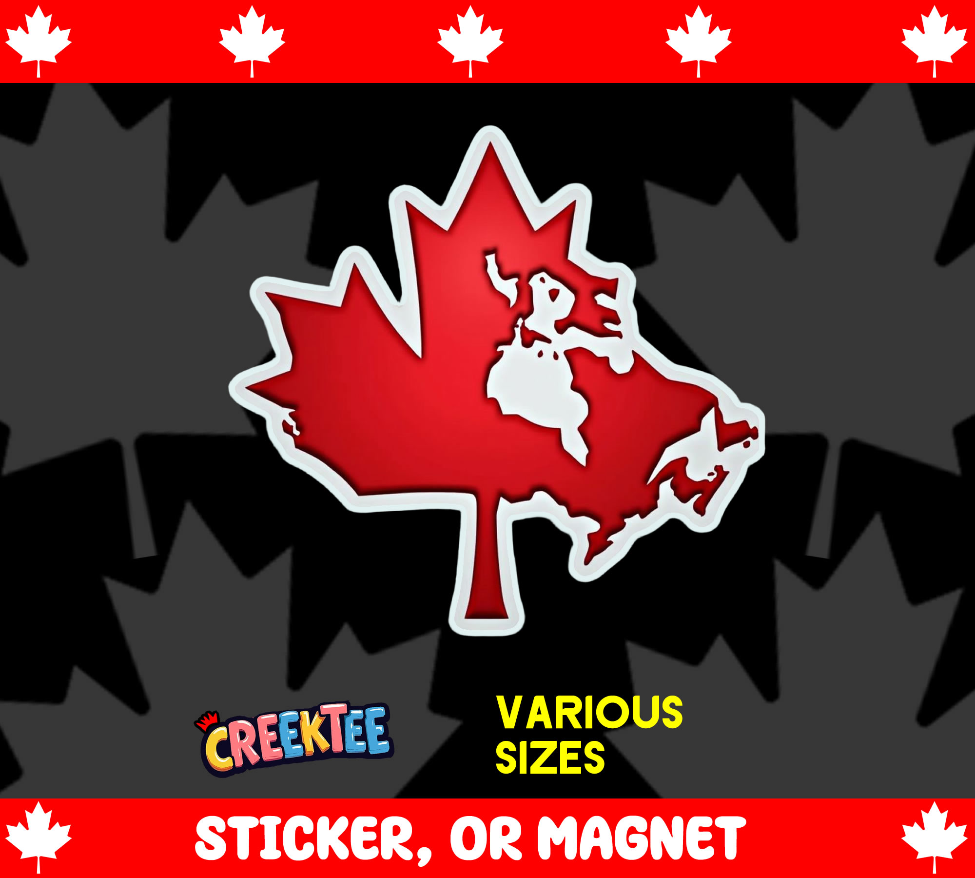 Maple Leaf Die Cut Vinyl Sticker  Window Cling or Magnet with Laminate Coating in Various Sizes