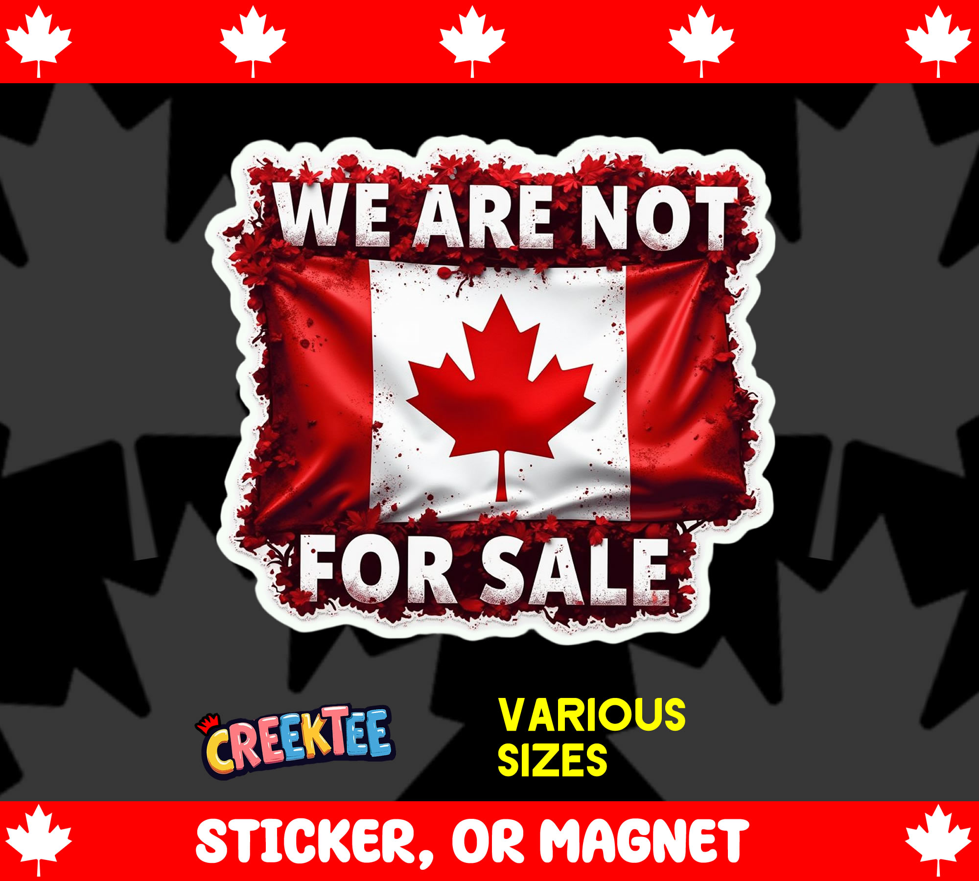 We are Not for Sale Die Cut Vinyl Sticker  Window Cling or Magnet with Laminate Coating in Various Sizes