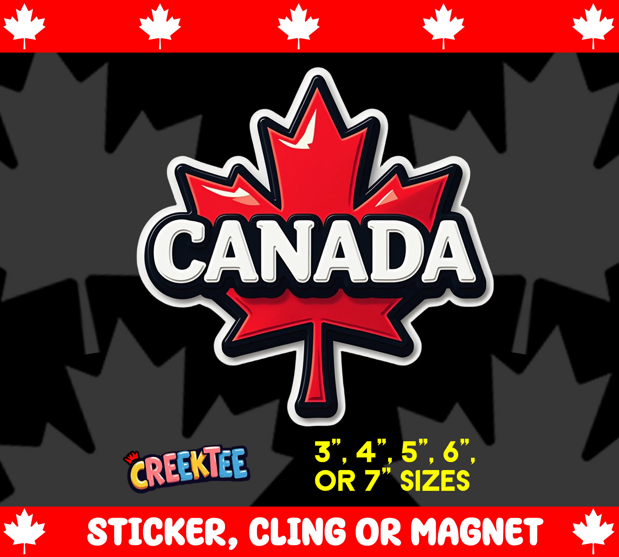 Canada Die Cut Vinyl Sticker  Window Cling or Magnet with Laminate Coating in Various Sizes