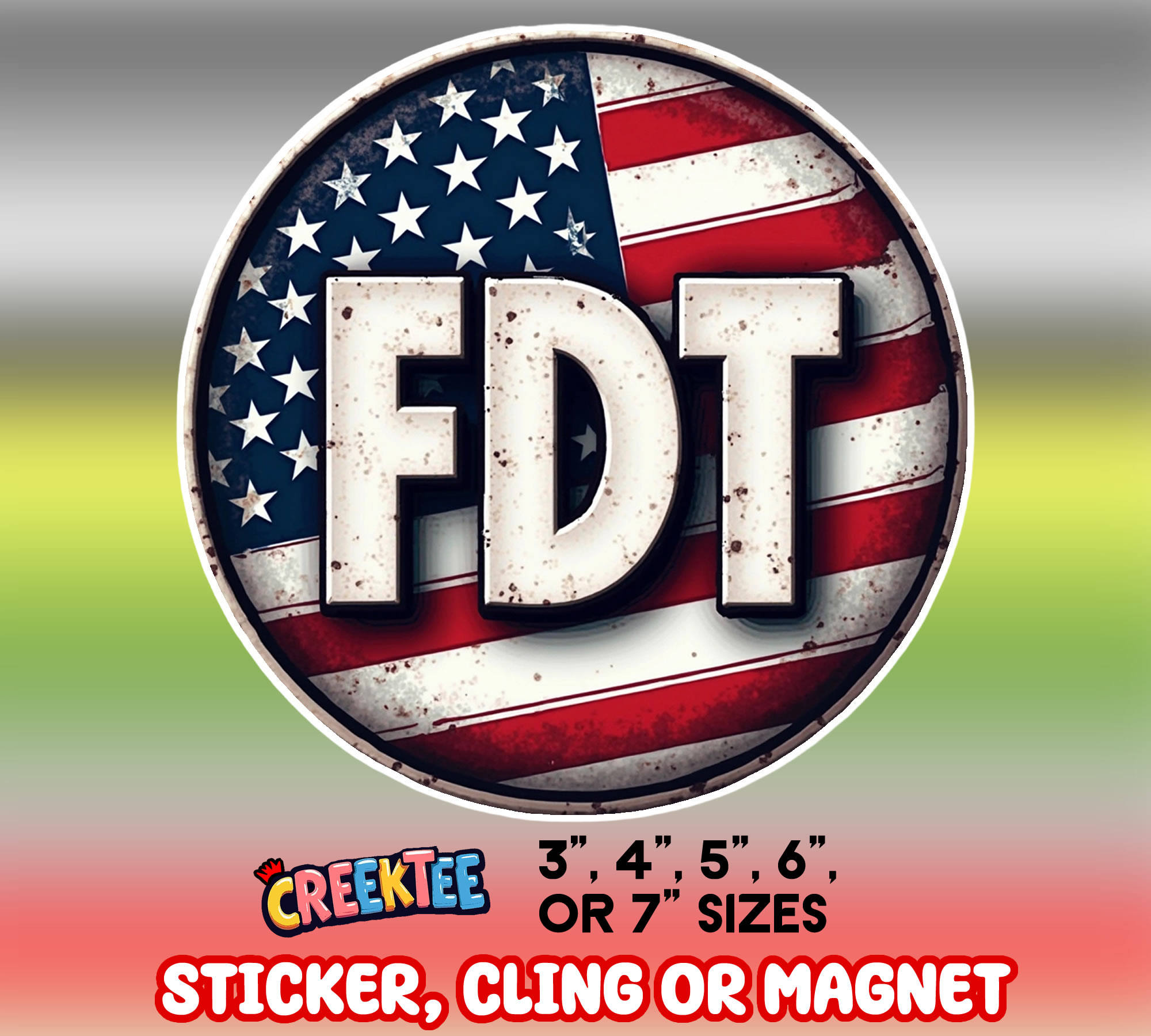 FDT Die Cut Vinyl Sticker  Window Cling or Magnet with Laminate Coating in Various Sizes