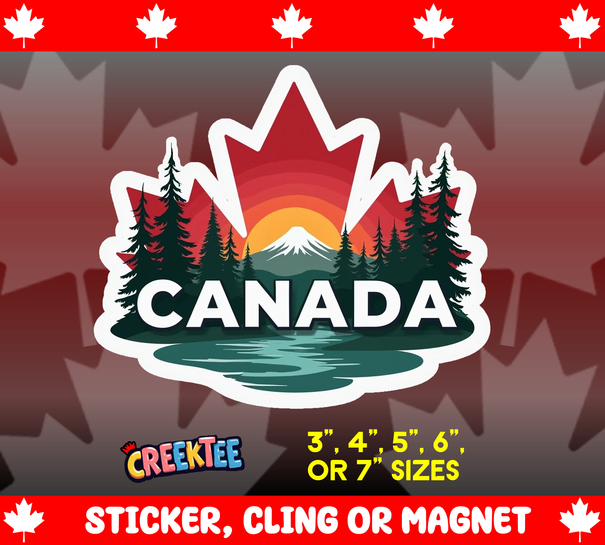 Canada Die Cut Vinyl Sticker  Window Cling or Magnet with Laminate Coating in Various Sizes