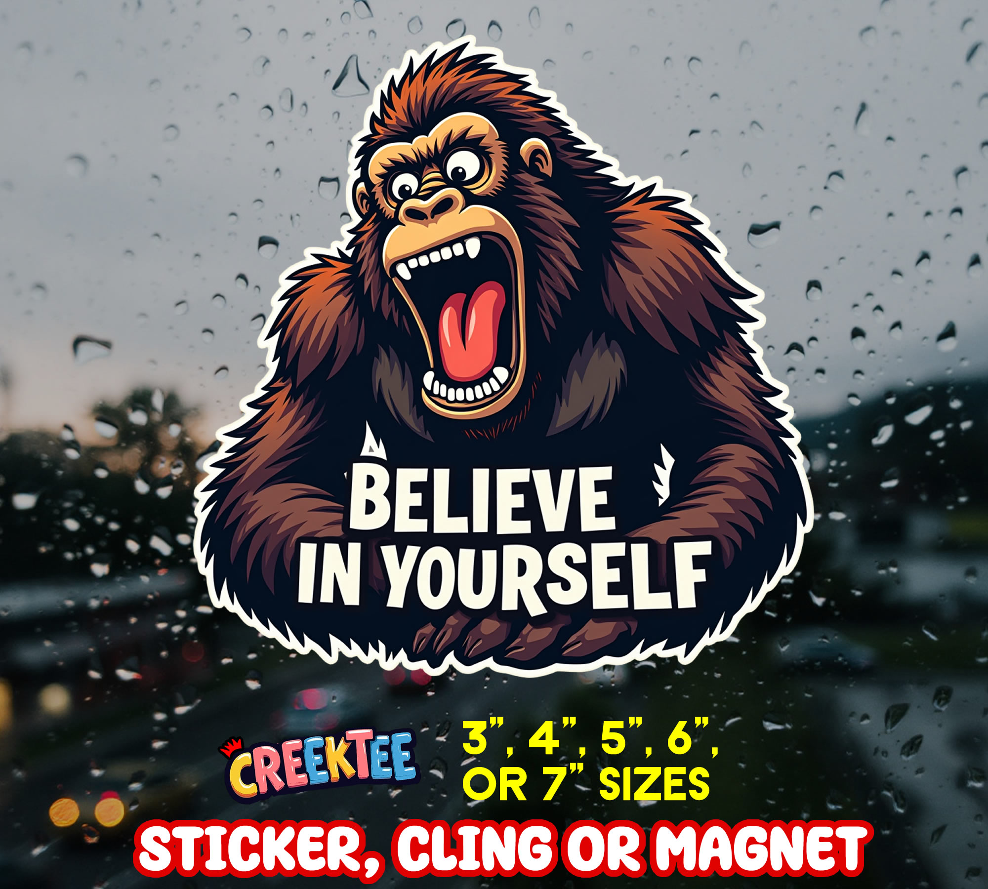 Believe in Yourself Die Cut Vinyl Sticker  Window Cling or Magnet with Laminate Coating in Various Sizes