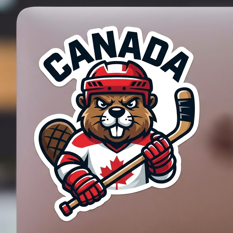 Elbows up Canada Die Cut Vinyl Sticker  Window Cling or Magnet with Laminate Coating in Various Sizes